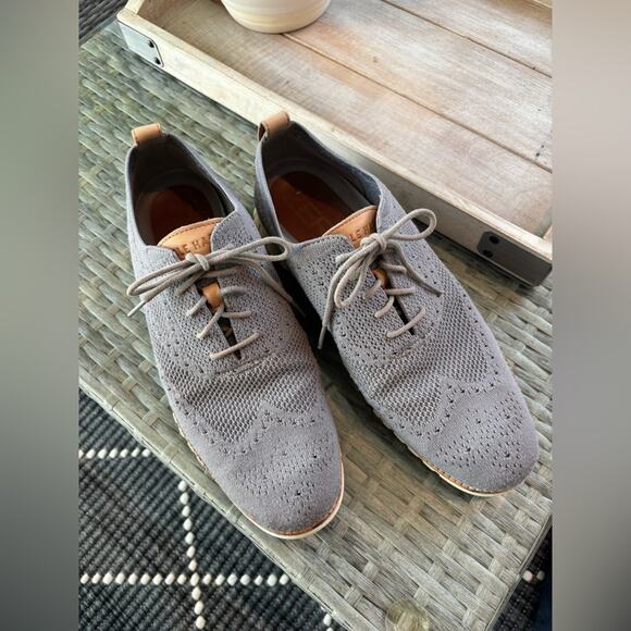 Cole Haan Men's Zero Grand Gray Knit Oxfords Size 10. ZeroGrand - Picture 1 of 11